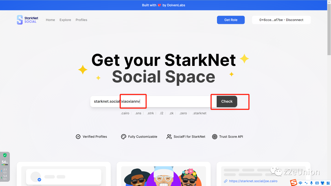 空投埋伏:StarkNet Social 测试网教程