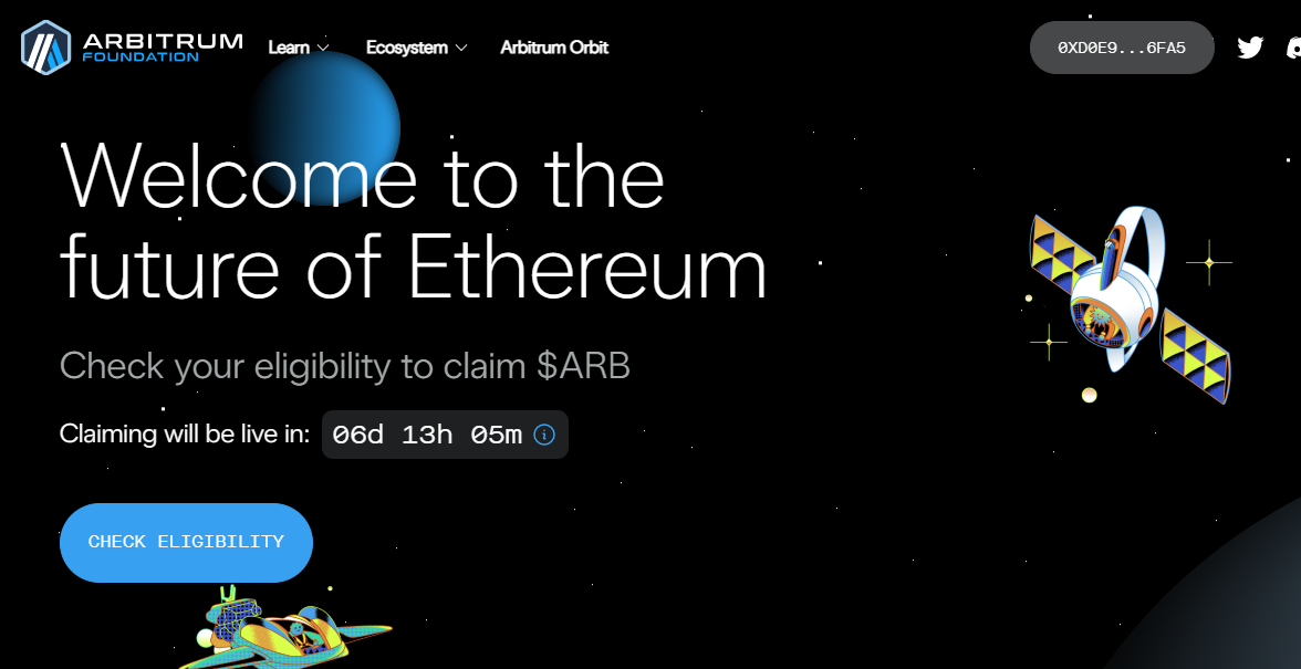 arbitrum 空投公布